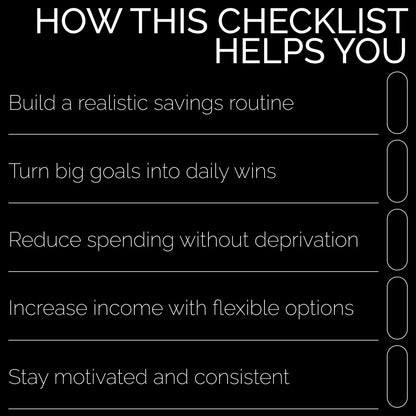 $10K in 6 Months Checklist – Simple Step-by-Step Guide on how to save 10k in 6 months | Printable Digital Savings Checklist