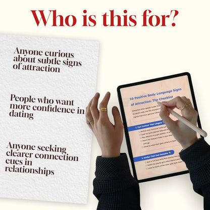10 Positive Body Language Signs of Attraction: The Checklist | Printable Digital Download | Attraction Guide & Dating Confidence eBook
