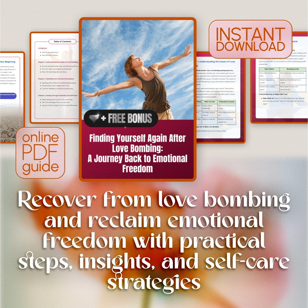 Finding Yourself Again After Love Bombing: A Journey Back to Emotional Freedom | Recovering From Love Bombing Routine | Digital Healing Guide, Self-Care eBook, Emotional Recovery Checklist