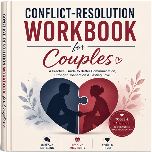 Conflict-Resolution Workbook for Couples | Printable Relationship Communication eBook | Improve Listening, Resolve Arguments, Rebuild Trust