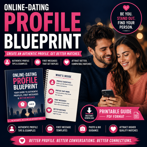 Online-Dating Profile Blueprint | Printable Guide to Authentic Dating Profiles, First Messages, and Better Matches