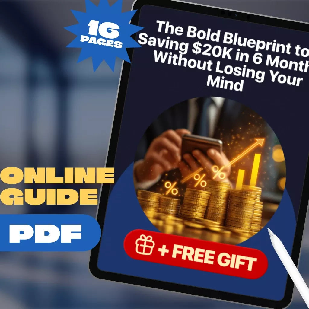 The Bold Blueprint to Saving $20K in 6 Months Without Losing Your Mind | Digital Guide | How to Save 20K in 6 Months PDF