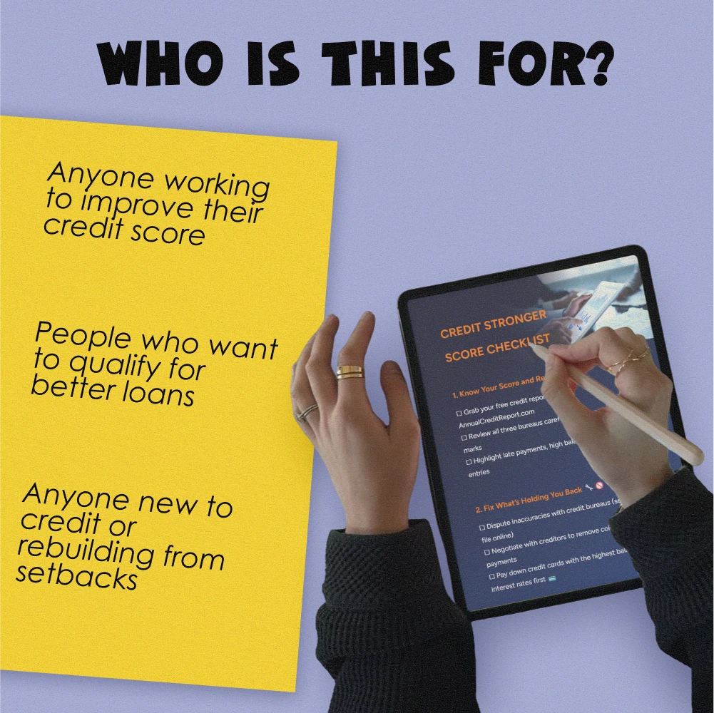 Credit Stronger Score Checklist | Rebuild Credit Fast | Printable Digital Download | Credit Repair Guide | Fix Your Credit Score Now