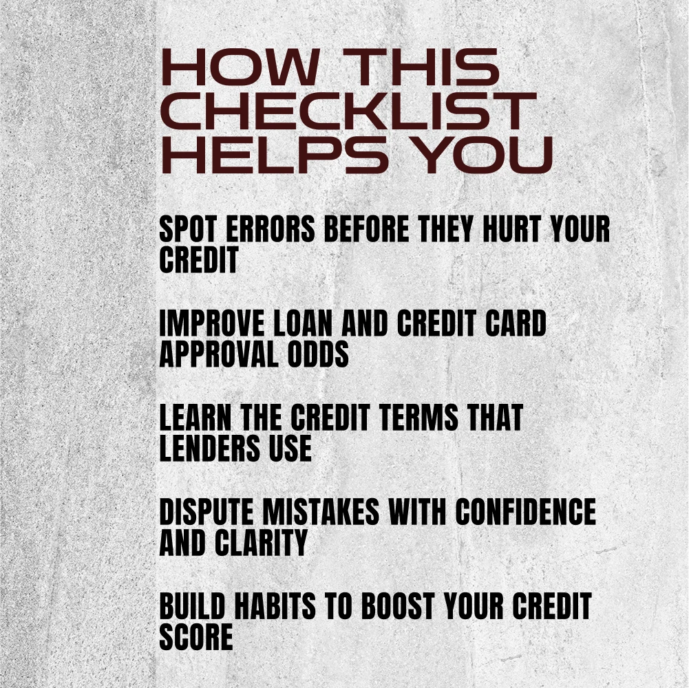 Your Credit Report Checkup Checklist | Digital Download | How Do I Check My Credit Report Guide for Annual Review & Credit Score Boost