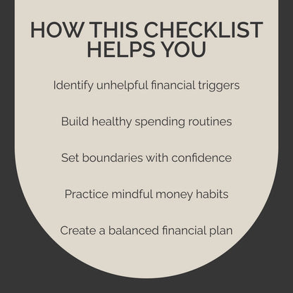 OCD & Money Checklist: Taking Control of Your Financial Mindset | Printable Digital Guide for Managing OCD and Money Habits | Build Calm, Confidence, and Financial Balance