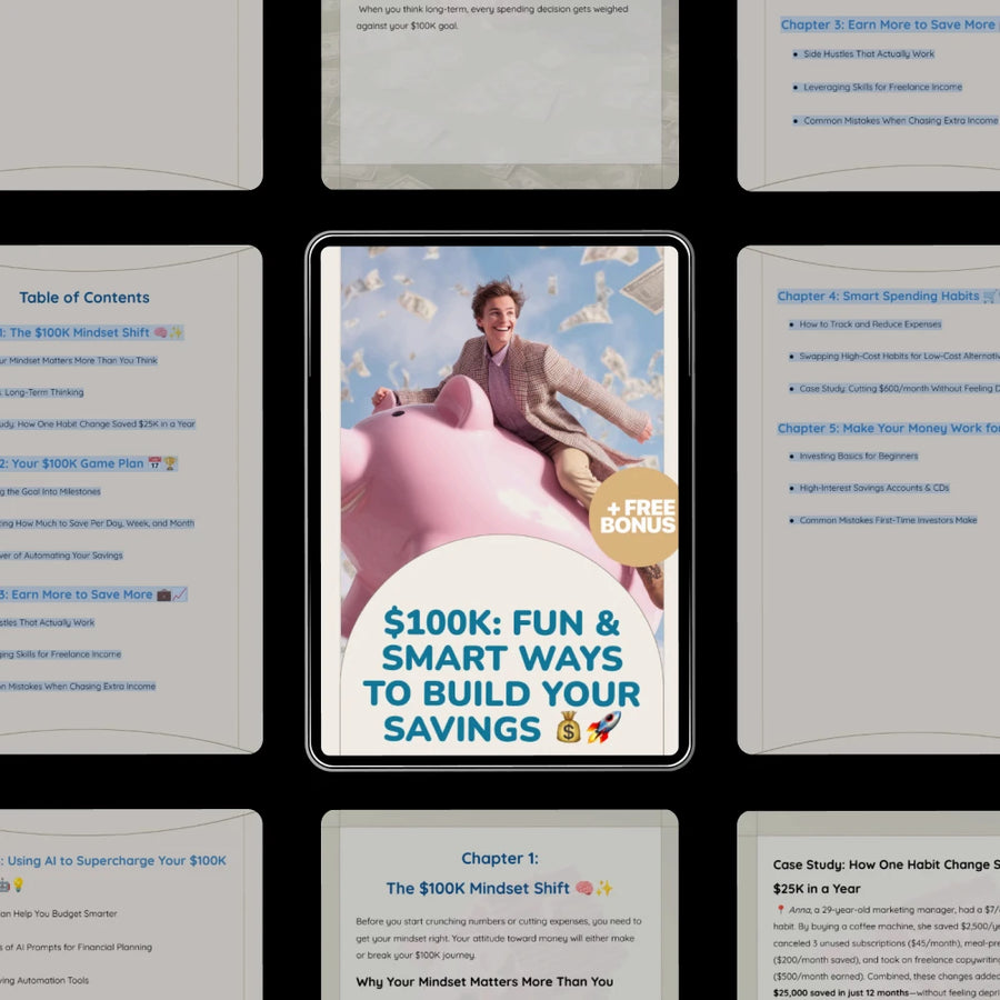 $100K: Fun & Smart Ways to Build Your Savings | How to Save 100K Step-by-Step Digital eBook Guide