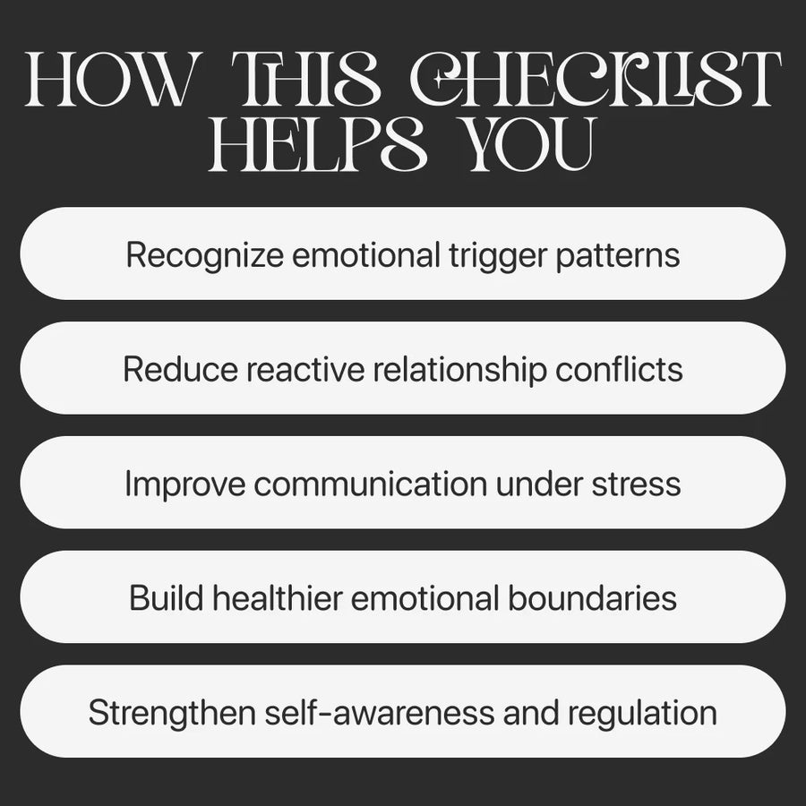 Understanding Your Triggers in Relationships – Printable Relationship Trigger Checklist | Self-Awareness & Healing Tool | How to Understand What Triggers Me in Relationships Guide