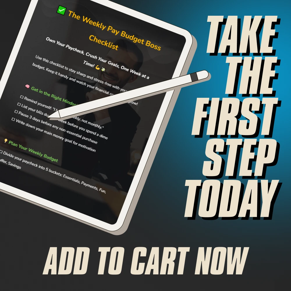 The Weekly Pay Budget Boss Checklist | How to Budget on Weekly Pay | Digital Budgeting Planner for Weekly Income