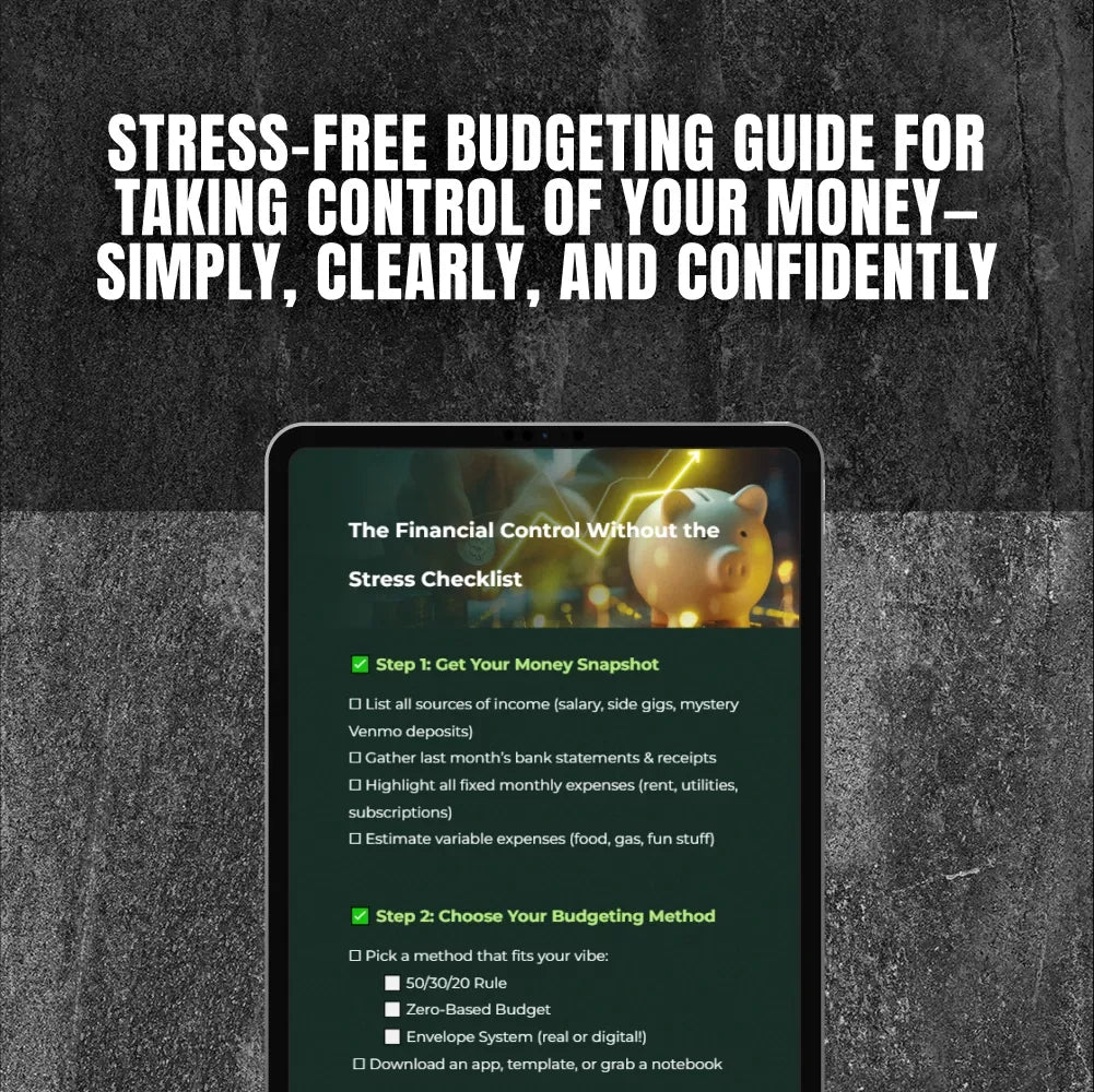 The Financial Control Without the Stress Checklist | Budget Planning Guide | How to Set Up a Budget Plan Printable
