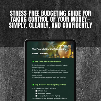 The Financial Control Without the Stress Checklist | Budget Planning Guide | How to Set Up a Budget Plan Printable