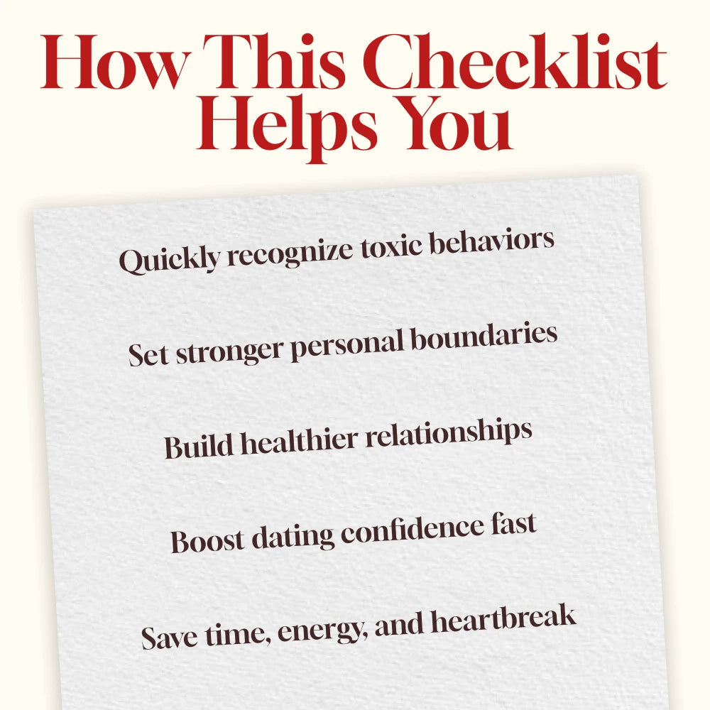 30 Red Flags You Can’t Ignore in Dating: Your Ultimate Checklist | Relationship Red Flags Guide | Digital Download eBook & Printable Checklist