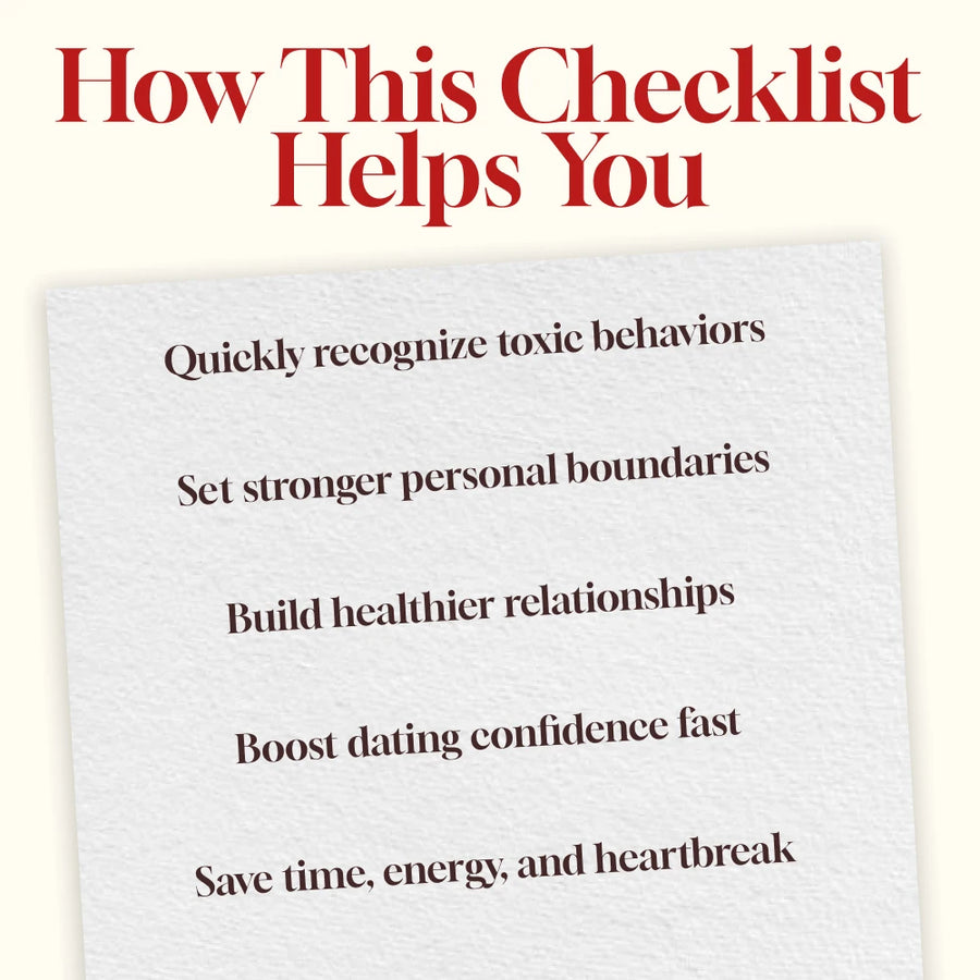 30 Red Flags You Can’t Ignore in Dating: Your Ultimate Checklist | Relationship Red Flags Guide | Digital Download eBook & Printable Checklist