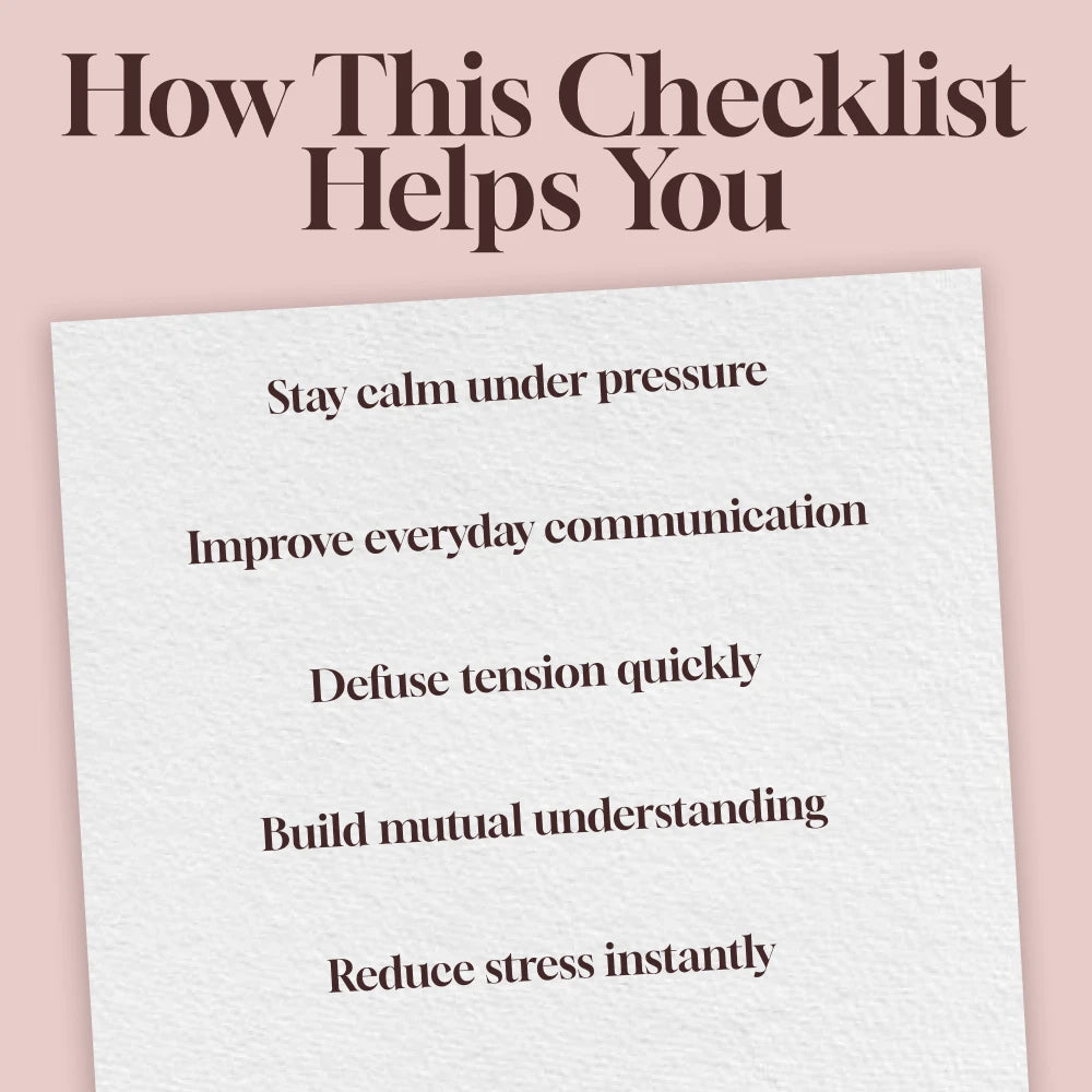 Micro-Conflict De-escalation Cheat Sheet | Digital Download Checklist for Communication, Stress Relief & Conflict Management