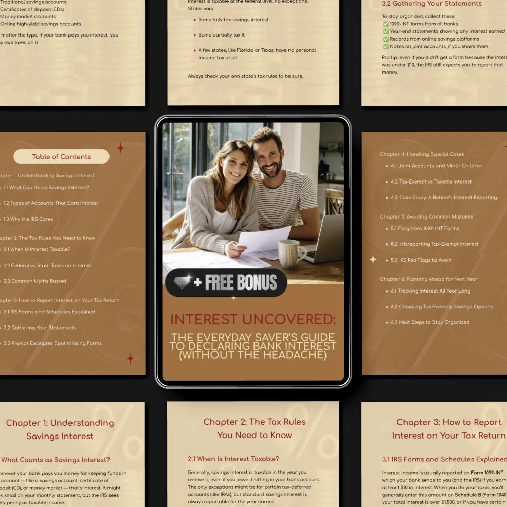 Interest Uncovered: The Everyday Saver’s Guide to Declaring Bank Interest (Without the Headache) | Simple Step-by-Step eBook on How to Declare Bank Interest & Stay Tax-Savvy