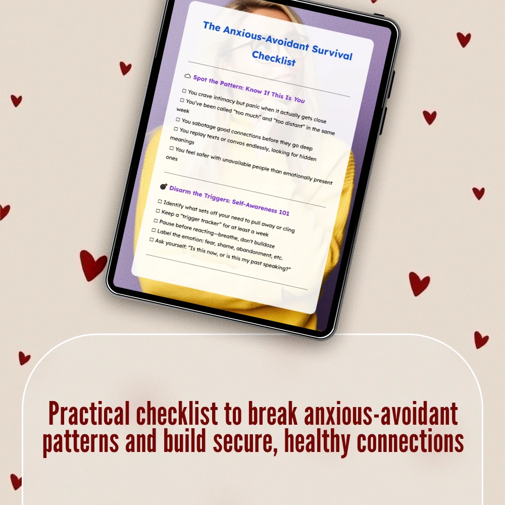The Anxious-Avoidant Survival Checklist | Digital Download for Healing Anxious Avoidant Attachment Style | Self-Help Relationship Guide & Printable Resource