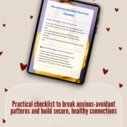 The Anxious-Avoidant Survival Checklist | Digital Download for Healing Anxious Avoidant Attachment Style | Self-Help Relationship Guide & Printable Resource