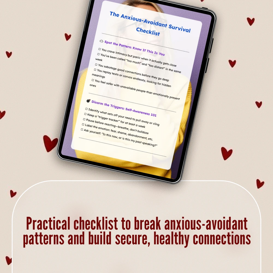 The Anxious-Avoidant Survival Checklist | Digital Download for Healing Anxious Avoidant Attachment Style | Self-Help Relationship Guide & Printable Resource