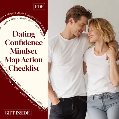 Dating Confidence Mindset Map Action Checklist | Printable Self-Growth Digital Download | Confidence Building eBook Guide for Dating Success