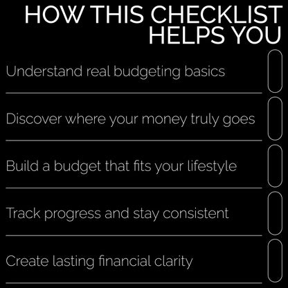 Money Mastery Checklist: Figure Out Your Money | Printable Budget Planner, Digital Download for How to Figure Out Your Budget, Personal Finance Organizer
