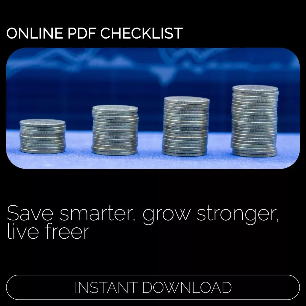 The Smart Saver’s Checklist | Digital Budget Planner | Easy Step-by-Step Savings Tracker | Learn How Much of Paycheck to Save | Personal Finance & Money Management Printable PDF