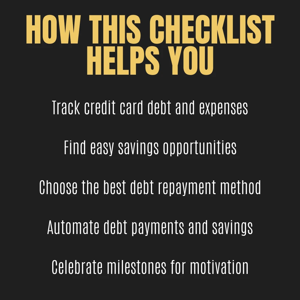 Save-and-Pay Debt Checklist - Achieve Financial Freedom While Paying Off Credit Card Debt