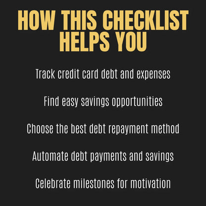 Save-and-Pay Debt Checklist - Achieve Financial Freedom While Paying Off Credit Card Debt