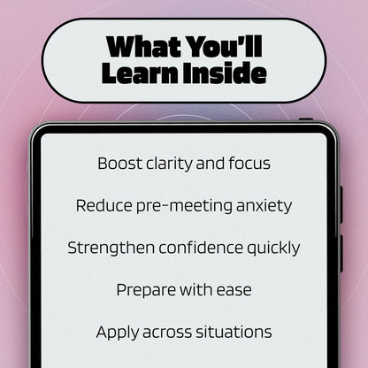 Visualize Success: Pre-Meeting Confidence Map | Ebook for Confidence, Clarity & Visualization Exercises