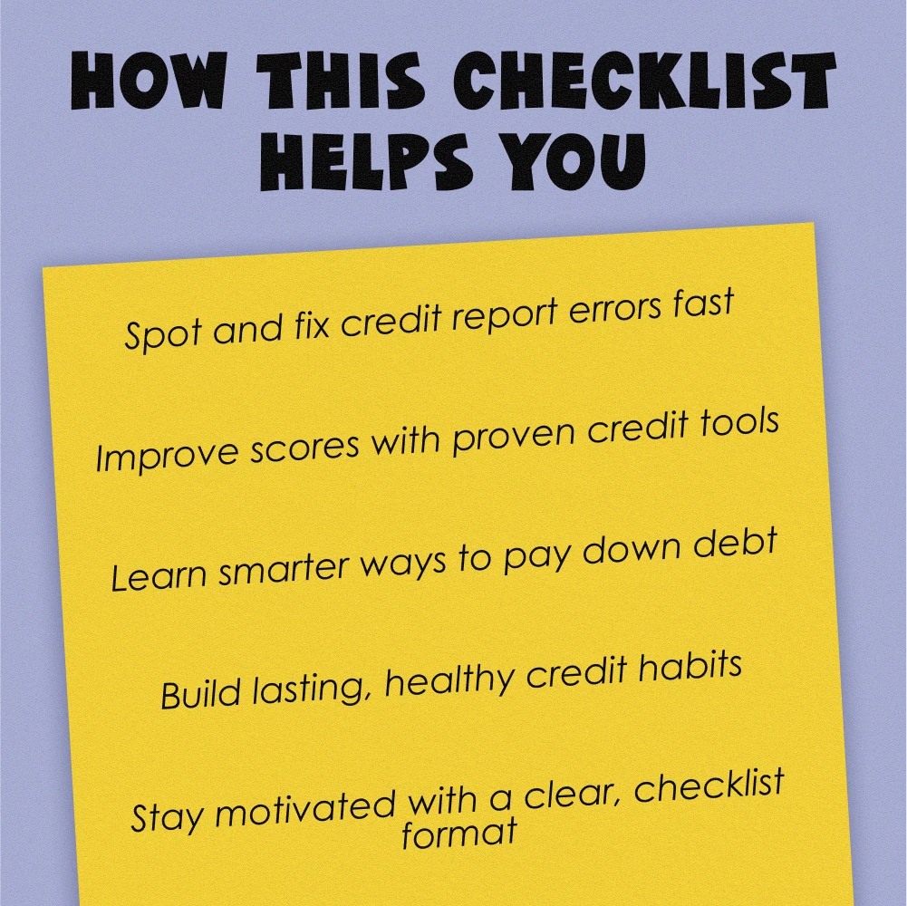 Credit Stronger Score Checklist | Rebuild Credit Fast | Printable Digital Download | Credit Repair Guide | Fix Your Credit Score Now