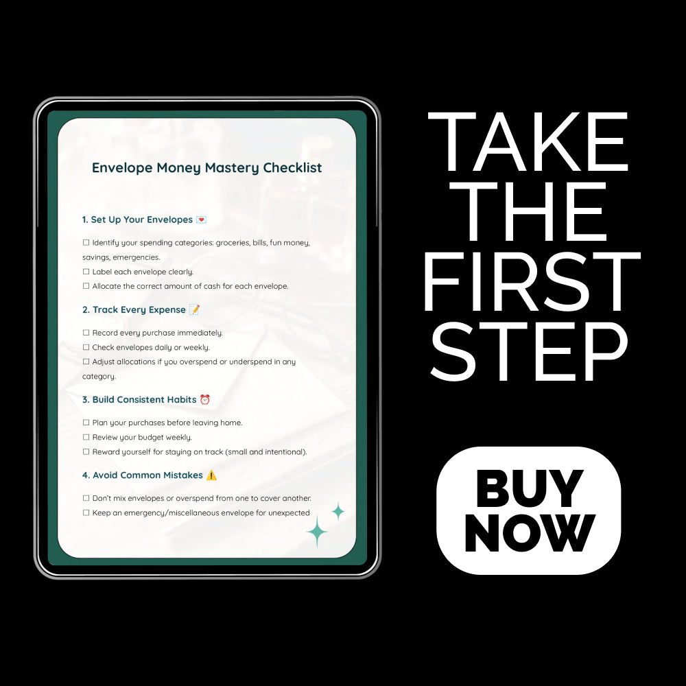 Envelope Money Mastery Checklist – Saving Money Envelopes System for Simple Budgeting, Cash Stuffing Planner, Smart Spending & Stress-Free Savings