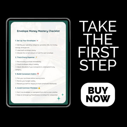Envelope Money Mastery Checklist – Saving Money Envelopes System for Simple Budgeting, Cash Stuffing Planner, Smart Spending & Stress-Free Savings