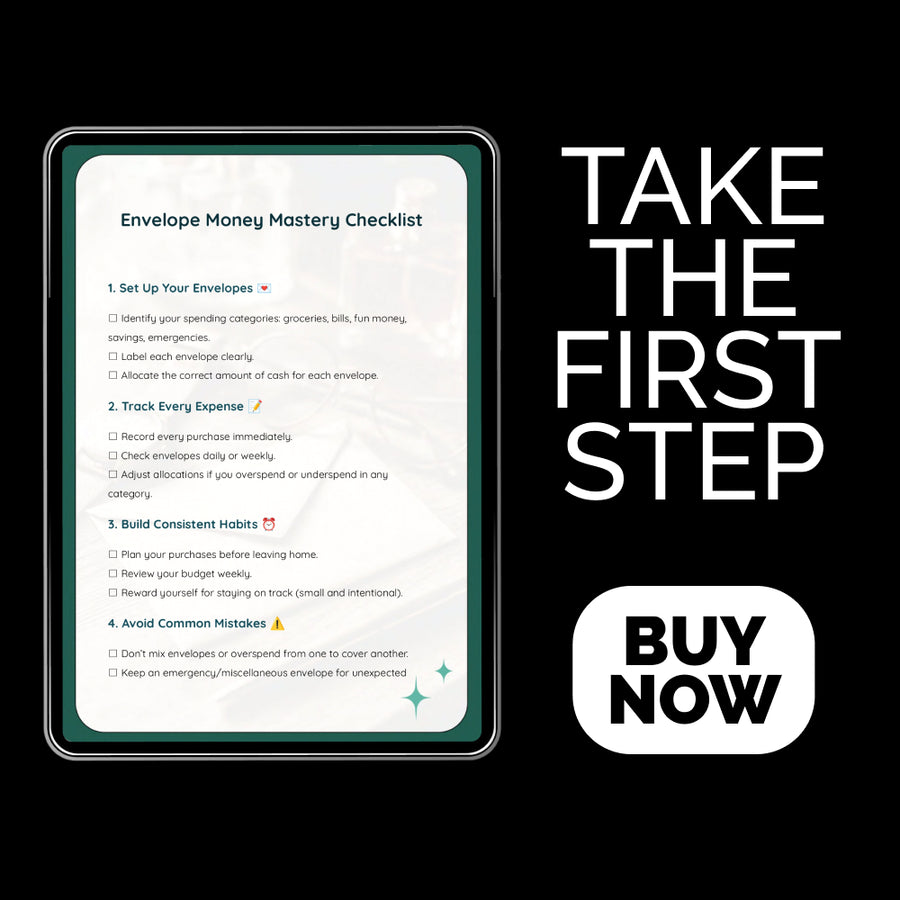 Envelope Money Mastery Checklist – Saving Money Envelopes System for Simple Budgeting, Cash Stuffing Planner, Smart Spending & Stress-Free Savings