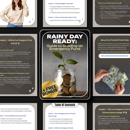 Rainy Day Ready: Guide to Building an Emergency Fund | Step-by-Step Ebook on how to build emergency fund | Financial Security & Peace of Mind Digital Download