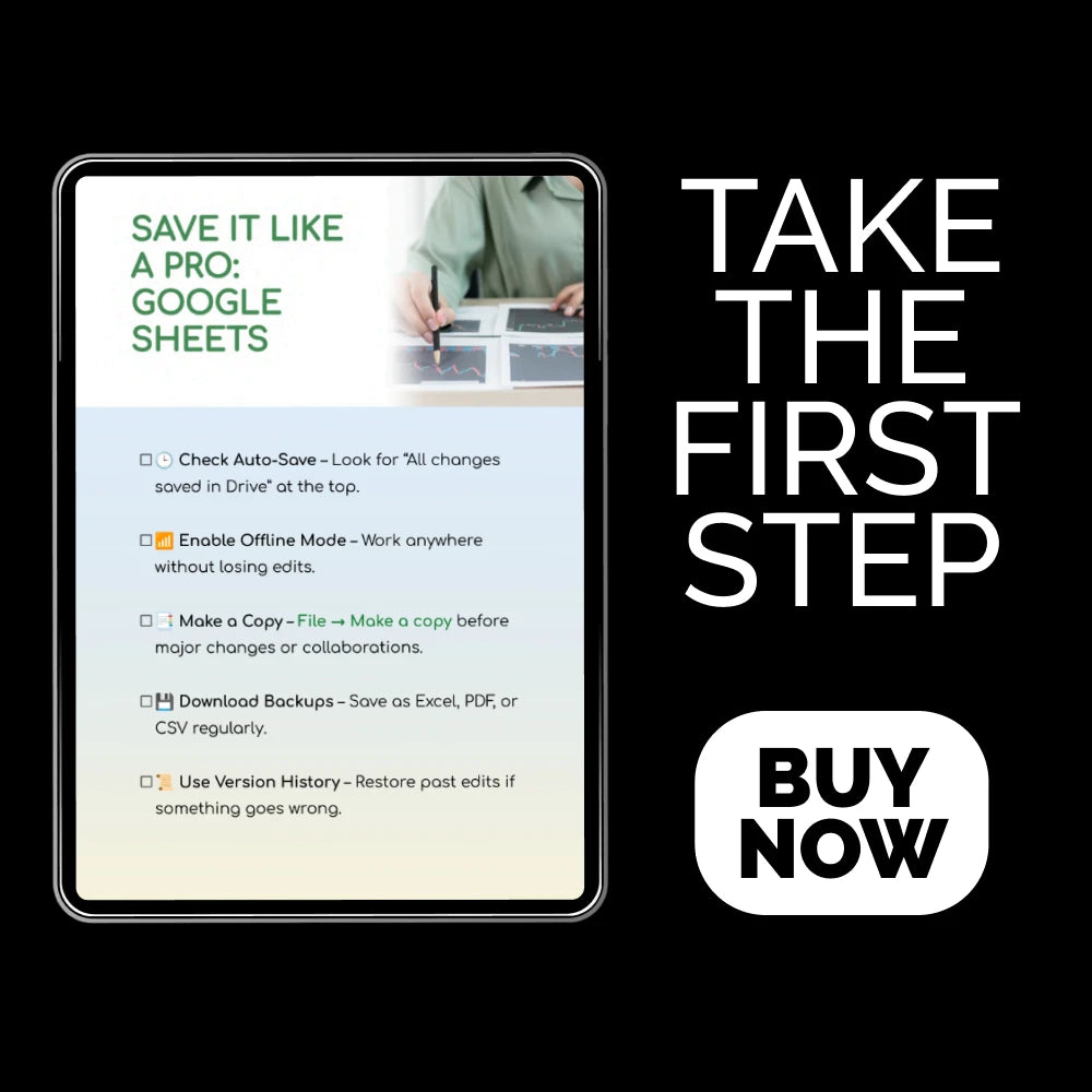 Save It Like a Pro: Google Sheets – Digital Guide for File Management, Backup, Version History, Permissions & Smart Sharing
