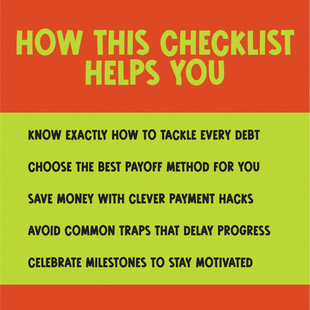 The Debt Destroyer Checklist: 15 Action Steps to Crush Your Loans | Pay Off Loans Fast | Printable Debt Payoff Tracker PDF