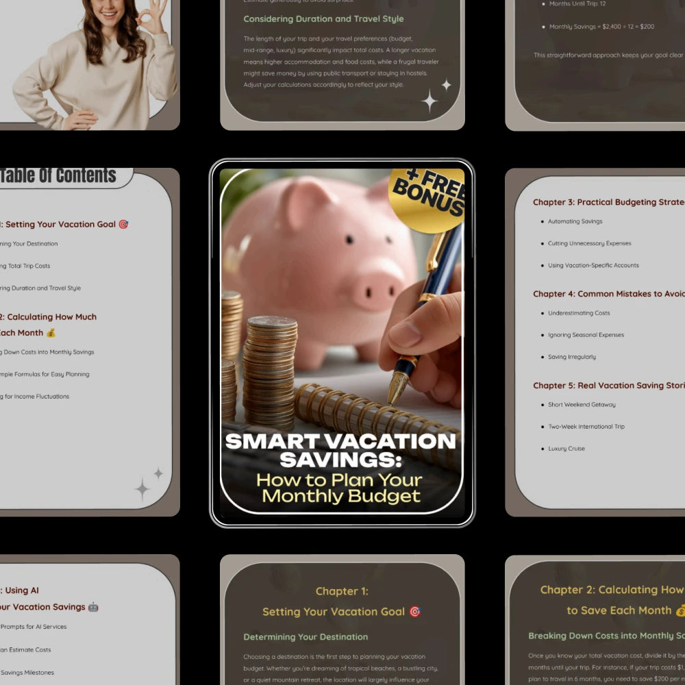 Smart Vacation Savings: How to Plan Your Monthly Budget eBook | How Much to Save for Vacation Per Month