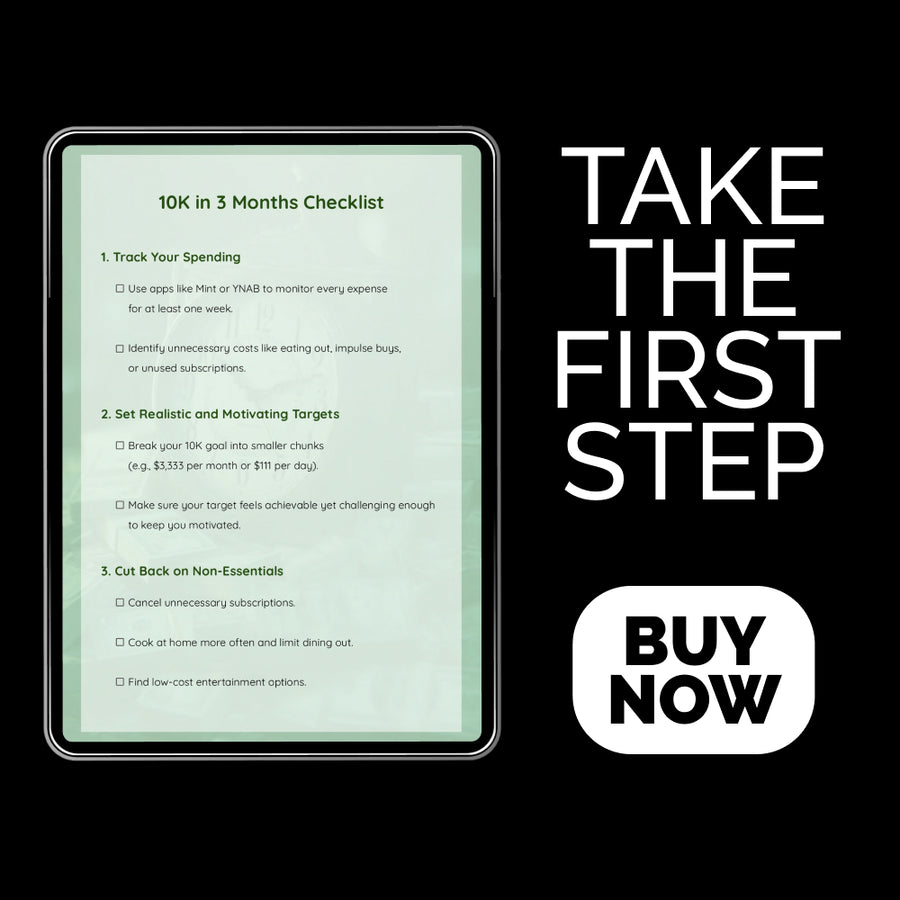10K in 3 Months Checklist | Step-by-Step Fast Savings Plan | How to Save 10 000 in 3 Months