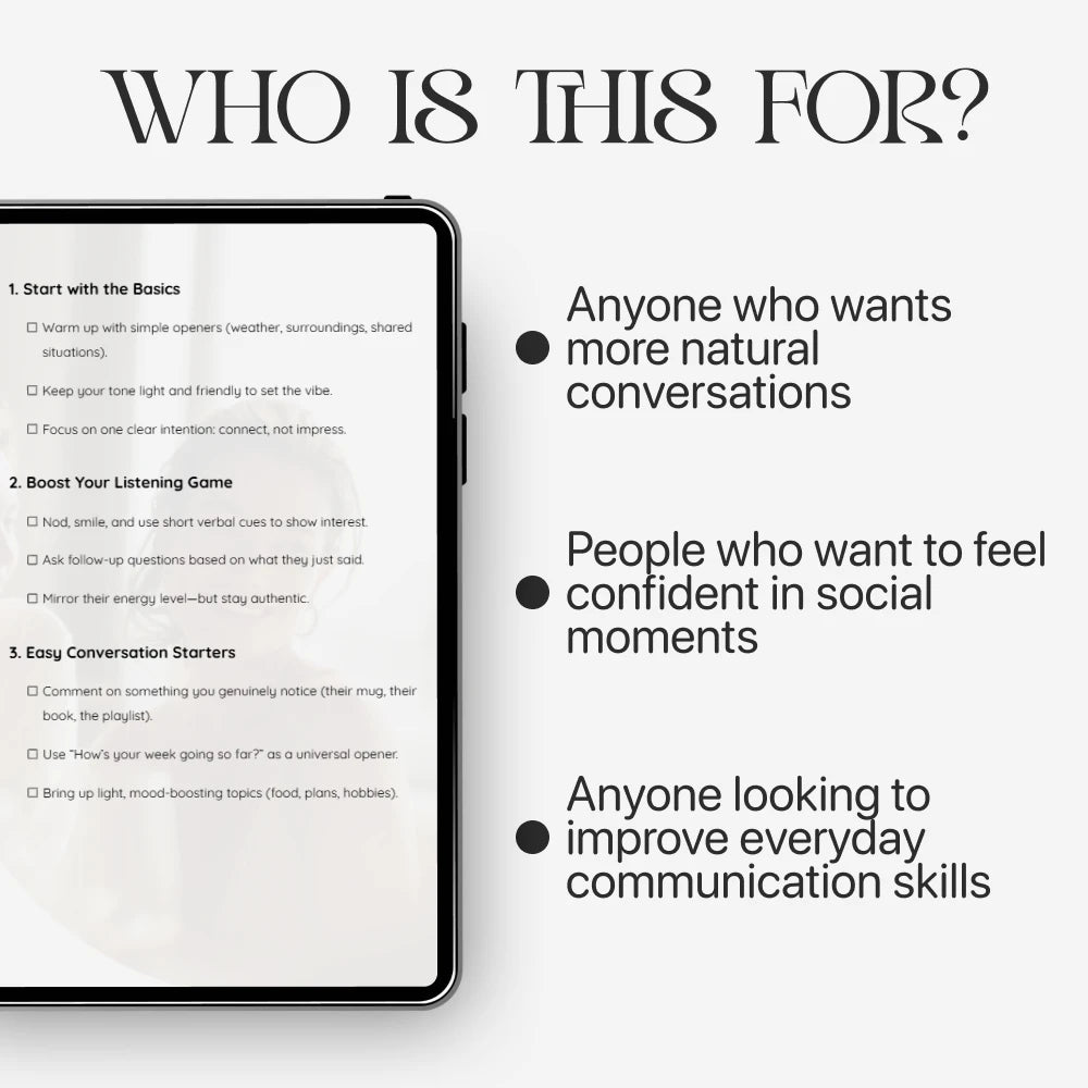 Small Talk Made Simple | Digital Download Guide for Better Conversations, Easy Social Skills, Everyday Communication Tips, Printable eBook