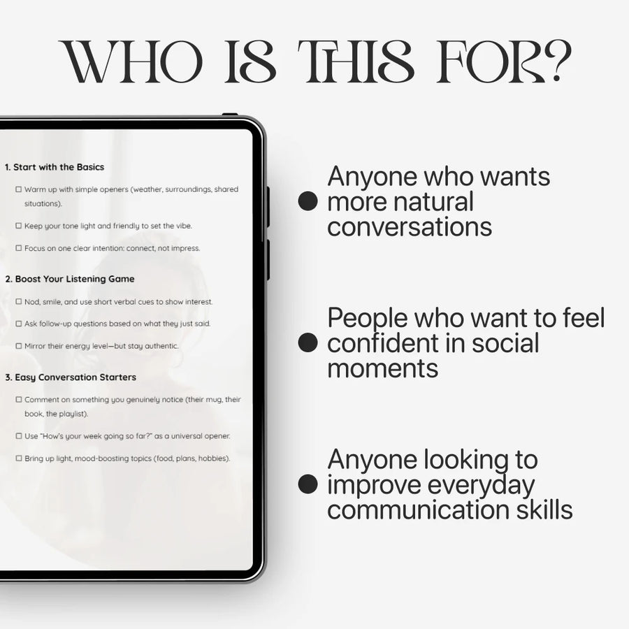 Small Talk Made Simple | Digital Download Guide for Better Conversations, Easy Social Skills, Everyday Communication Tips, Printable eBook
