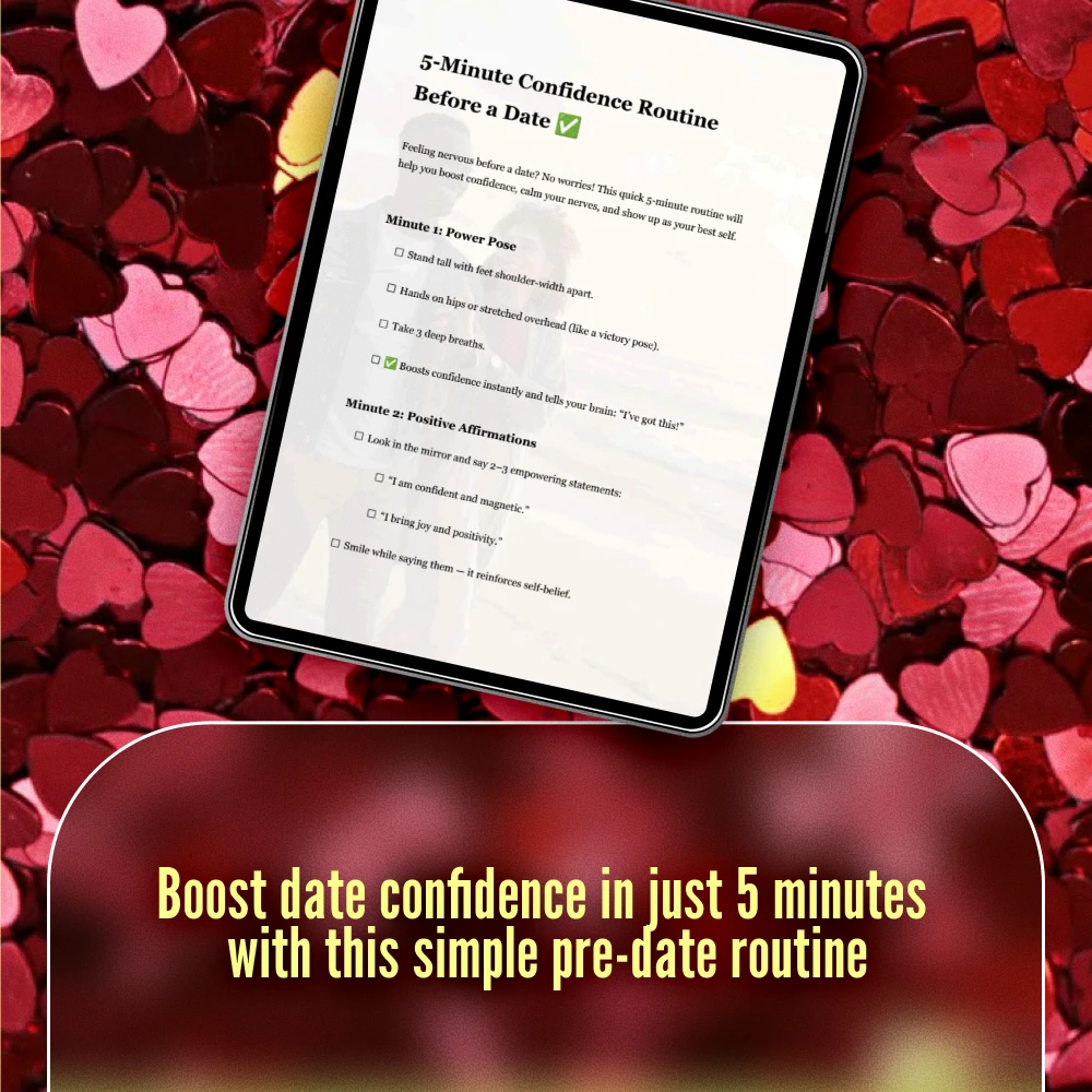 5-Minute Confidence Routine Before a Date | Printable Digital Checklist | Instant Download Confidence Boost, Dating Self-Care Guide, Quick Pre-Date Routine