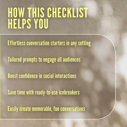 Quick-Start Icebreaker Checklist: AI Icebreaker Tool for Instant Prompts in Any Situation