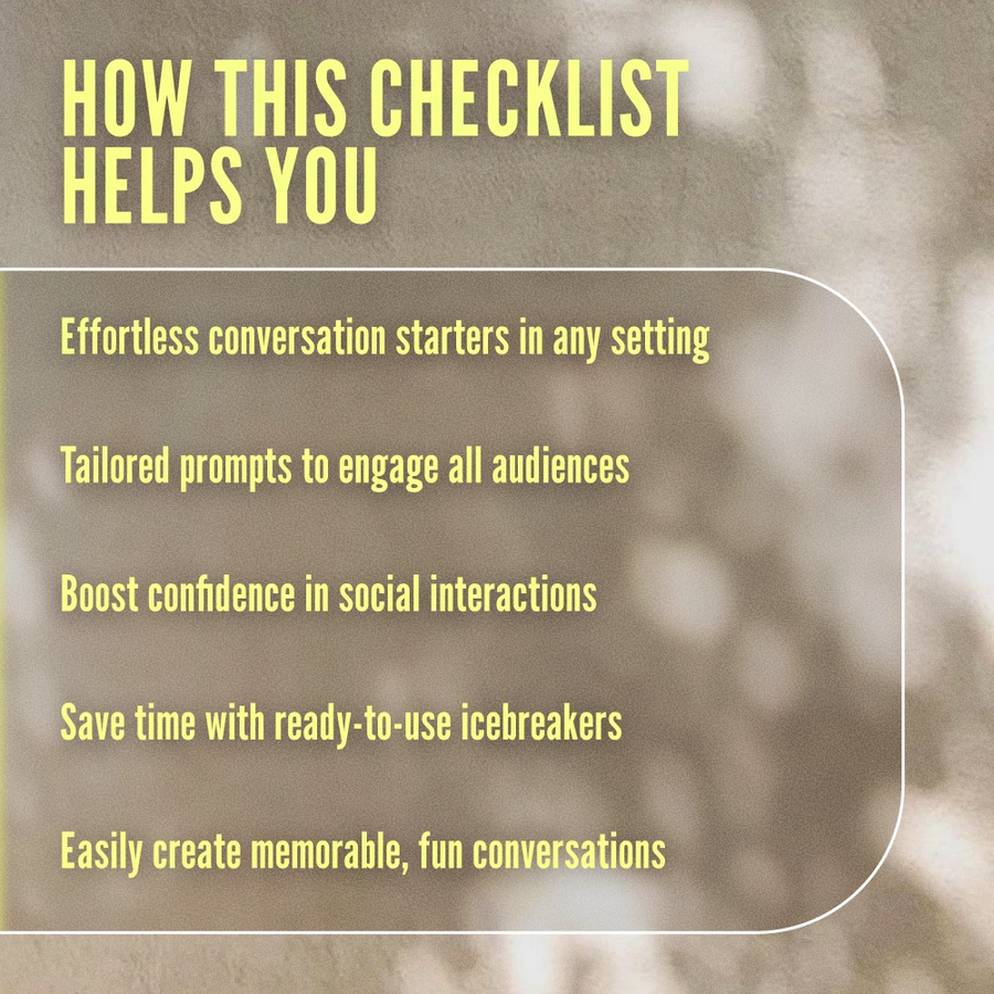 Quick-Start Icebreaker Checklist: AI Icebreaker Tool for Instant Prompts in Any Situation