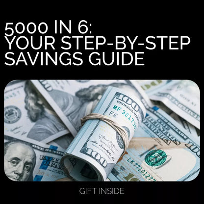 5000 in 6: Your Step-by-Step Savings Guide 💰🚀 | Save $5,000 in 6 Months Digital Download, Budgeting eBook, Money Saving Guide, Financial Planning Checklist