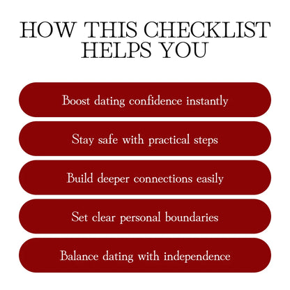 The Smart Dating Checklist for Women | Digital Download Guide, eBook & Printable Relationship Tips for Safe, Confident & Meaningful Dating