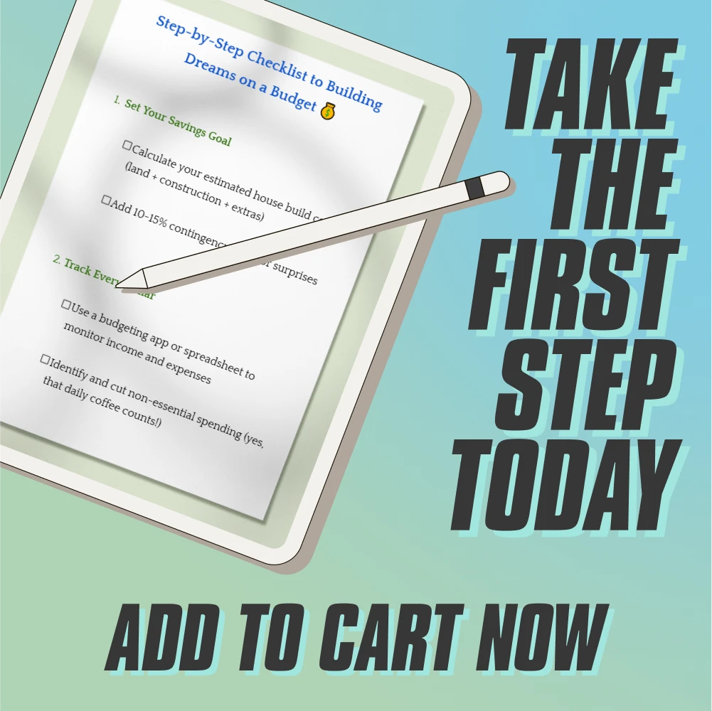 Step-by-Step Checklist to Building Dreams on a Budget | Digital Guide to How to Save Money to Build a House | Home Build Savings Planner PDF