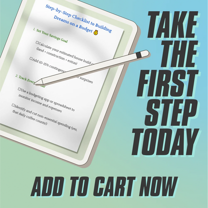 Step-by-Step Checklist to Building Dreams on a Budget | Digital Guide to How to Save Money to Build a House | Home Build Savings Planner PDF