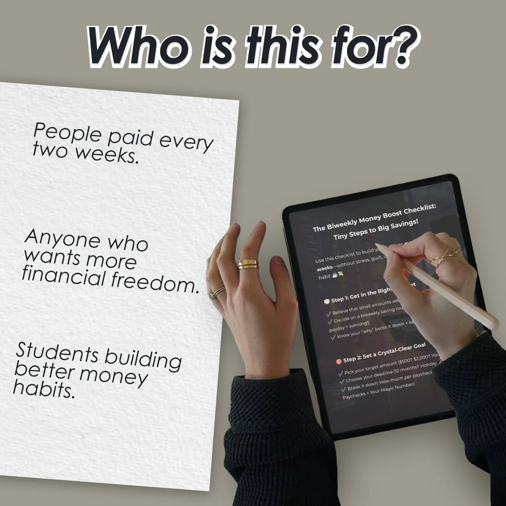 The Biweekly Money Boost Checklist: Tiny Steps to Big Savings | Save Money Biweekly | Digital Download Checklist