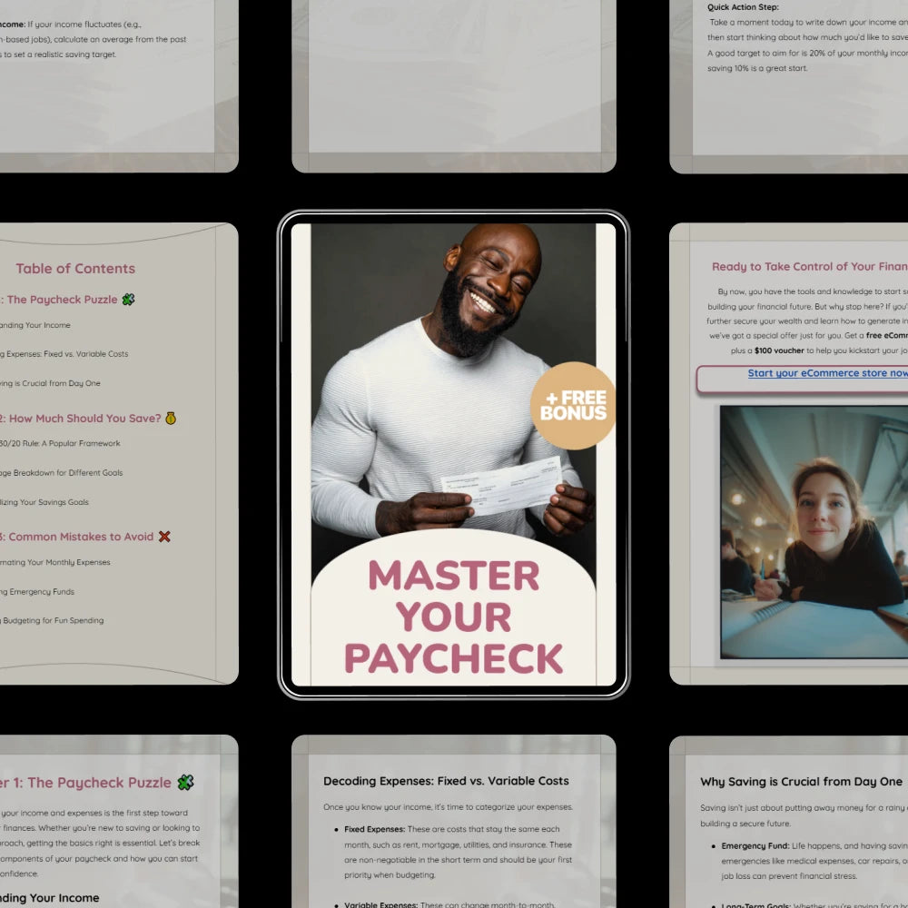 Master Your Paycheck | Smart Money Guide on How Much to Save Each Paycheck | Budgeting, Saving & Financial Planning Ebook