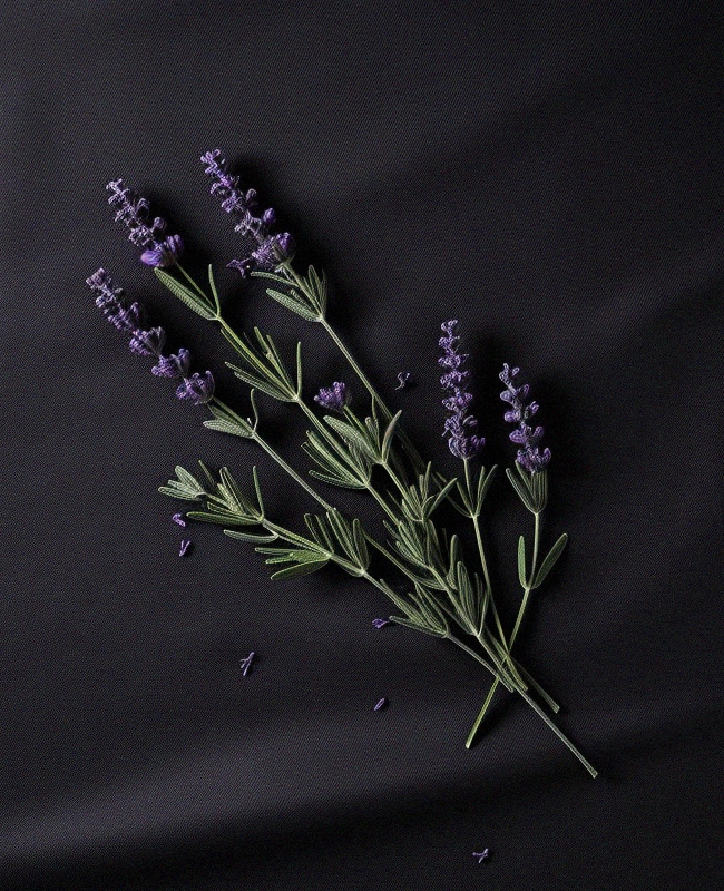 Lavender on black background
