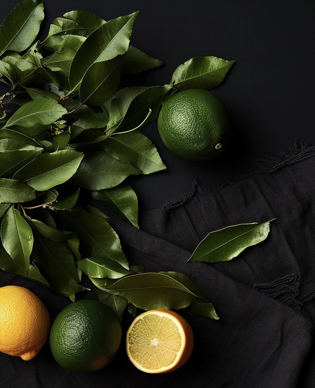 cirtrus fruits on black background